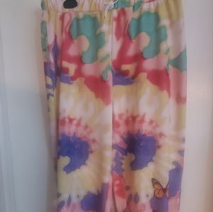 Butterfly tie dyed joggers